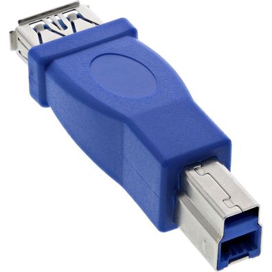 InLine® USB 3.0 Adapter, Buchse A auf Stecker B, blau