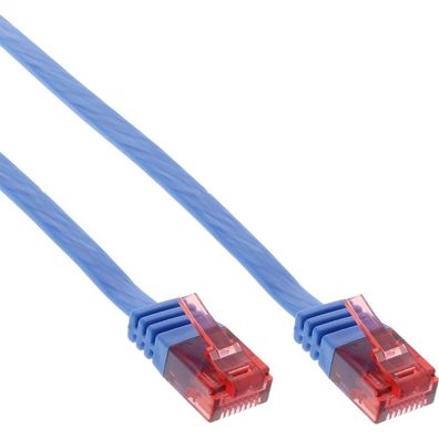 InLine® Patchkabel flach, U/ UTP, Cat.6, blau, 10m, blau