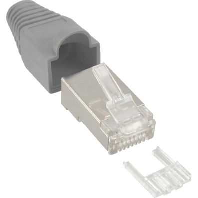 InLine® Crimpstecker RJ45 geschirmt, mit Knickschutz und Einfädelhilfe, 10er Pac