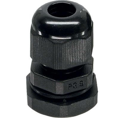 InLine® Kabeldurchführung PG 13.5 Nylon IP68 6-12mm, schwarz, 10 Stück, schwarz