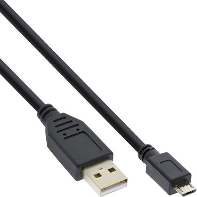 InLine® Micro-USB 2.0 Kabel, USB-A Stecker an Micro-B Stecker, vergoldete Kontak