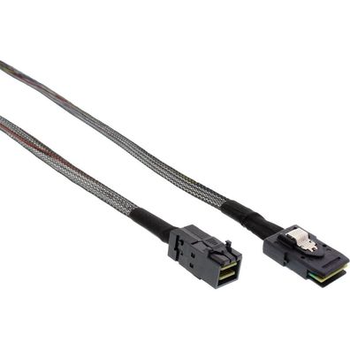 InLine® Mini-SAS HD Kabel, SFF-8643 zu SFF-8087, mit Sideband, 0,5m, schwarz