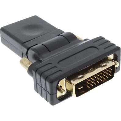 HDMI-DVI Adapter, HDMI Buchse auf DVI flexibler Winkel, vergoldete Kontakte, 4