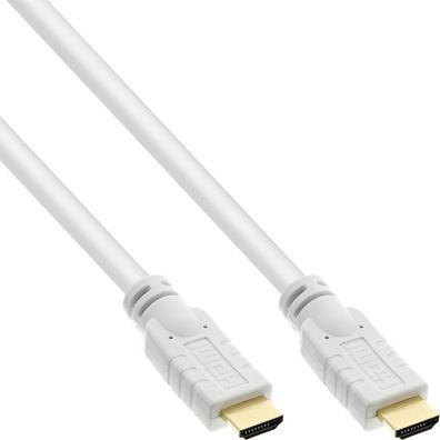 InLine® HDMI Kabel, HDMI-High Speed mit Ethernet, Premium, 4K2K, Stecker / weiß