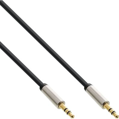 InLine® Slim Audio Kabel Klinke 3,5mm ST/ ST, Stereo, 0,5m, schwarz