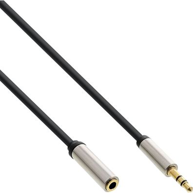 InLine® Slim Audio Kabel Klinke 3,5mm ST/ BU, Stereo, 5m, schwarz