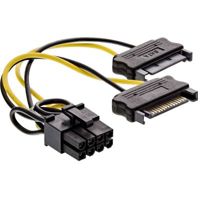 InLine® Stromadapter intern, 2x SATA zu 8pol für PCIe (PCI-Express) Grafikkarten