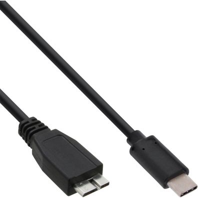 InLine® USB 3.1 Kabel, Typ C Stecker an Micro-B Stecker, schwarz, 1m, schwarz