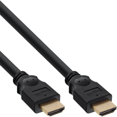 InLine® HDMI Kabel, HDMI-High Speed, Stecker / Stecker, verg. Kontakte, schwarz,