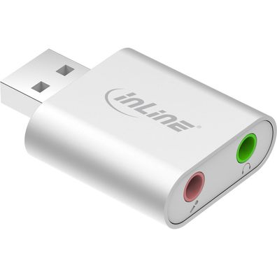 InLine® USB Audio Soundkarte, Aluminium Gehäuse, Aluminium