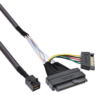 InLine® U.2 Anschlusskabel, SSD mit U.2 (SFF-8639) an SFF-8643 + Strom, 0,5m, sc