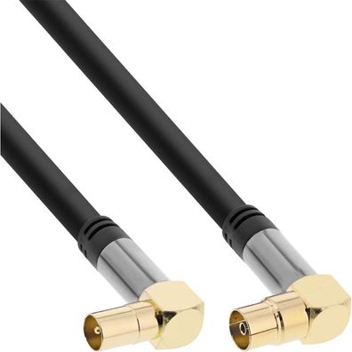 InLine® Premium Antennenkabel gewinkelt, 4x geschirmt, >110dB, schwarz, 10m, sch