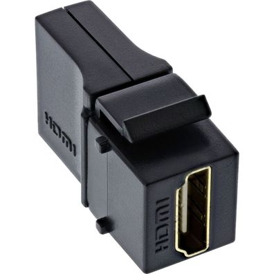 HDMI Keystone Snap-In Einsatz 4K/60Hz, HDMI A Buchse/Buchse, gewinkelt, schwarz