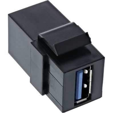 InLine® USB 3.0 Keystone Snap-In Einsatz, USB-A Buchse / Buchse, gewinkelt schwa