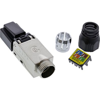 InLine® RJ45 Stecker Cat.8.1 2000MHz, feldkonfektionierbar, geschirmt, mit Schra