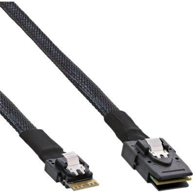 InLine® Slim SAS Kabel, SFF-8654 zu Mini SAS SFF-8087, 12Gb/ s, 0,5m