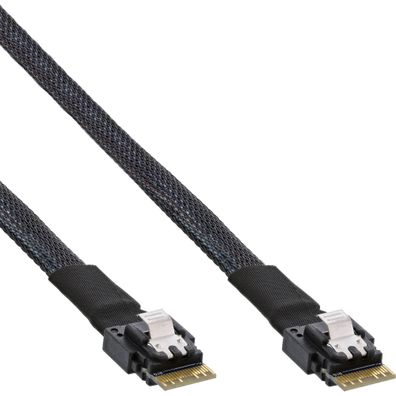 InLine® Slim SAS Kabel, SFF-8654 zu SFF-8654, 24Gb/ s, 0,5m