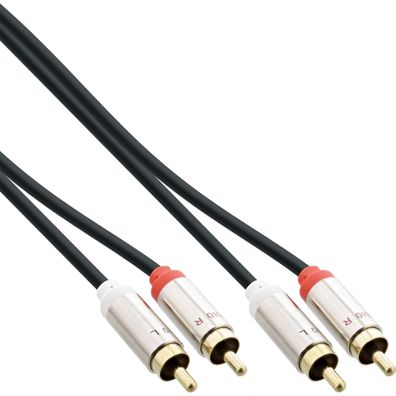 InLine® Slim Audio Kabel 2x Cinch ST/ ST, Stereo, 2m