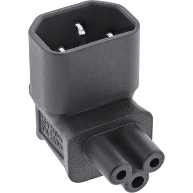 Netzadapter IEC 60320 C14 / C5, oben/unten gewinkelt, 3pol. Kaltgeräte / Noteboo