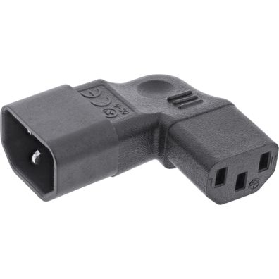 InLine® Netzadapter IEC 60320 C14 / C13, links/rechts gewinkelt, 3pol. Kaltgerät