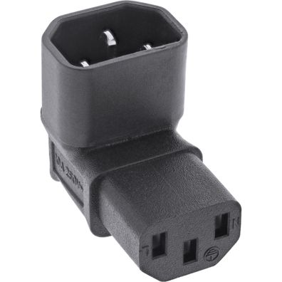 InLine® Netzadapter IEC 60320 C14 / C13, oben/unten gewinkelt, 3pol. Kaltgeräte