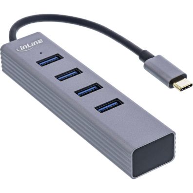 InLine® USB 3.2 USB-Typ C Multi Hub (4x USB-A 5Gb/s), OTG, Metallgehäuse