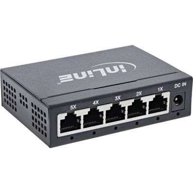 InLine® Gigabit Netzwerk Switch 5-Port, 1GBit/ s, Desktop, Metallgehäuse, lüfterl