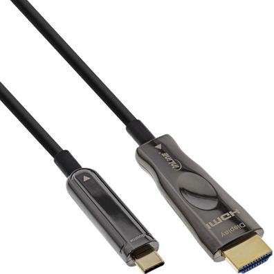 InLine® USB Display AOC Kabel, USB Typ-C Stecker zu HDMI Stecker, 50m