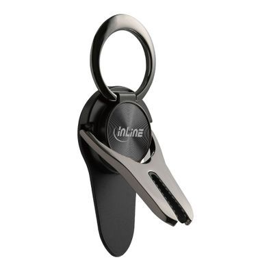 InLine® Smartphone 3in1 Smartclip KFZ-Halter, Ständer, Finger Halterung, schwarz