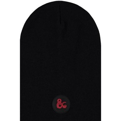 Offizielle Dungeons & Dragons Schwarze Long Schlauch Beanie Mütze mit D&D Gummi Patch