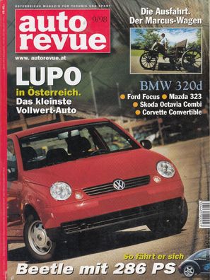 auto revue 9/1998 - VW Beetle, Lupo, Mazda, Ford, Corvette , BMW 320d