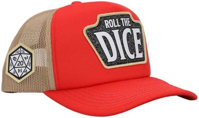 D&D Offizielle Dungeons & Dragons Rote Trucker Cap Kappe mit Roll The Dice Logo Motiv