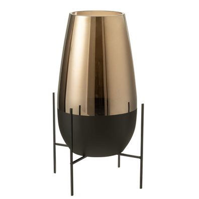 J-Line Vase Milan Glas Gold/ Schwarz ? 475 mm hoch