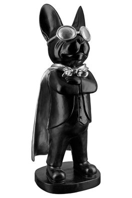 Figur "Hero Dog", coole Bulldogge mit Brille, stehend, Höhe 32,5cm, schwarz