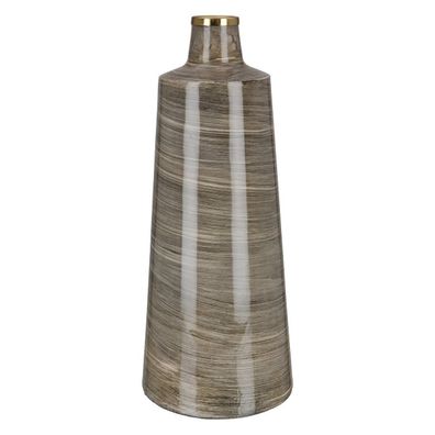 Metall Vase kegelförmig "Stripes", D15xH37cm, von Gilde