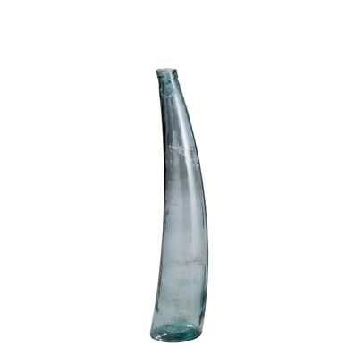 Glas Vase Corno, H100cm, blau, von Gilde