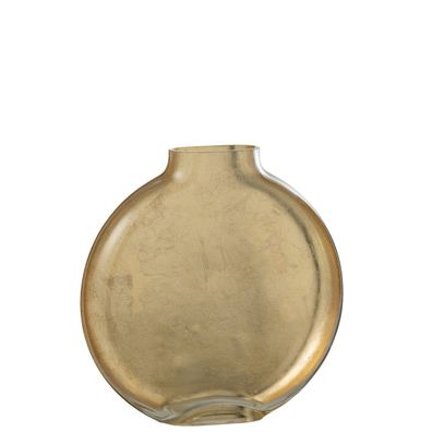 J-Line Vase Miki Glas Transparent/ Gold Groß ? 25,50 cm hoch