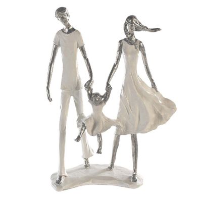 Poly Skulptur "Family" weiss/ silber