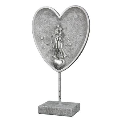 Poly Skulptur "Paar im Herz", H20cm, von Gilde