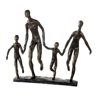 Poly Skulptur "Familie" bronzefarben