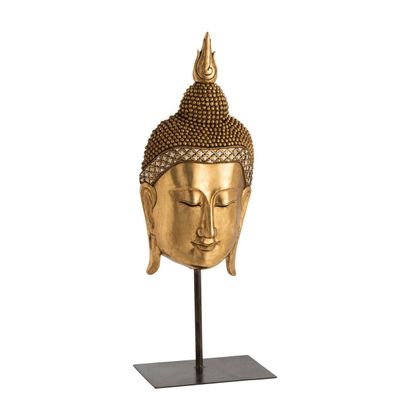 J-Line Buddha Kopf Fuß Poly Gold