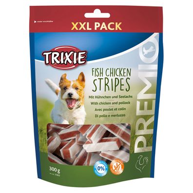 Trixie Premio H?hnchen & Seelachs Stripes 300 g, Hundesnack, Leckerlie Hund Dog*