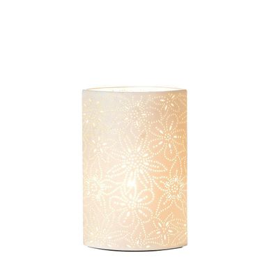 Porzellan Lampe Prickel Blume, H28cm, weiß, von Gilde