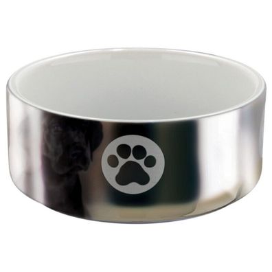 Trixie Hunde Keramiknapf mit Motiv silber/ weiß, diverse Größen Hund Dog