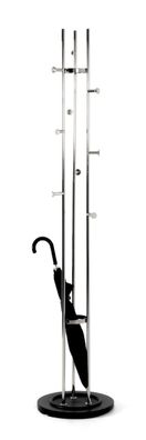 Garderobenständer "Fox" edelstahloptik-schwarz, D36x183cm, von HAKU