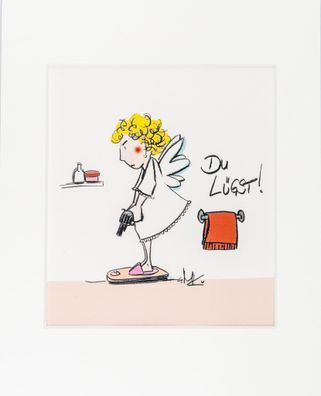 Passepartout Bild: "Du Lügst", 24x30cm, von Sweet Design by Nala