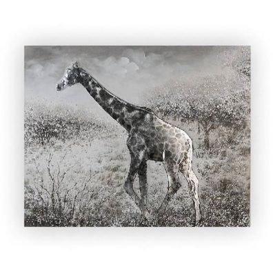 Leinwandbild "Giraffe" mit Aluminiumapplikationen, 100x80cm, von Gilde