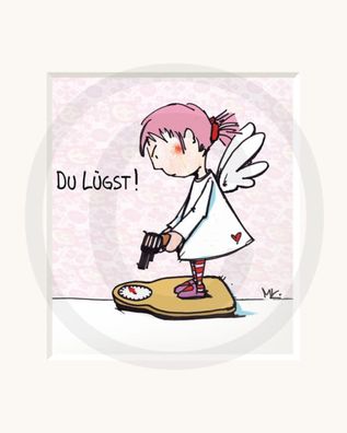 Passepartout Bild: "Du lügst!" (1), 24x30cm, von Sweet Design by Nala