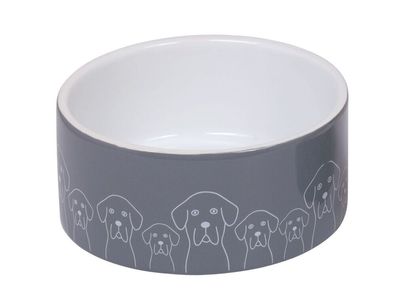 Nobby Keramik Napf "Dogs"weiss ? 18 x 7 cm, 1,10 l
