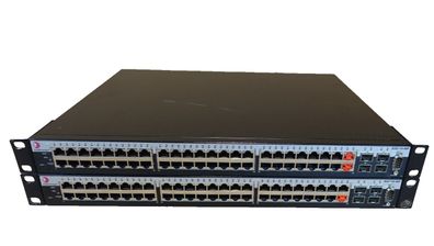 Stack aus 2 x Enterasys B3G124-48P Switch, 96 x GBit RJ45 PoE, 8 x SFP, RMK